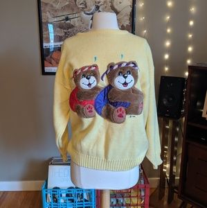 Aerobic Bears Vintage 80s Sweater size Medium